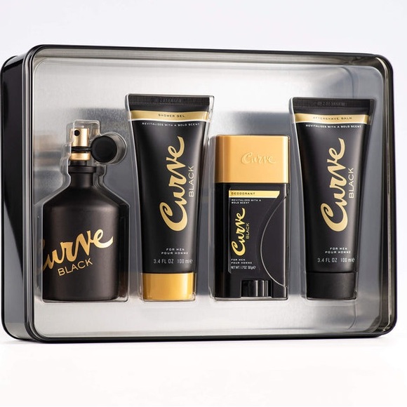 Curve Curve Black Men's Cologne 4 Piece Gift Set, 2.5 Fl. Oz. Eau De Cologne - Picture 1 of 4